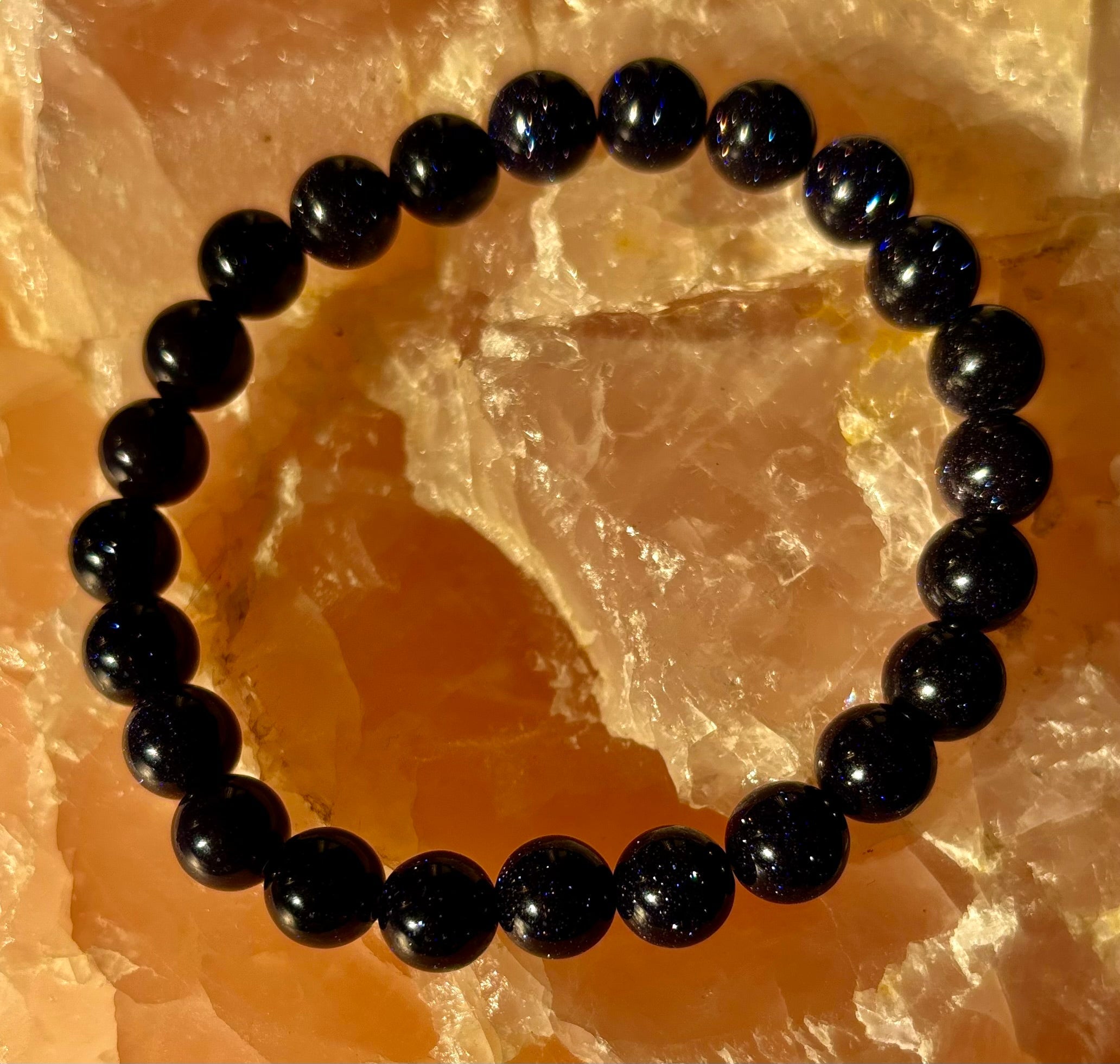 Midnight Magic – Blue Goldstone Bracelet (8mm Beads) | Small to Medium Wrists | | Wiccan Center