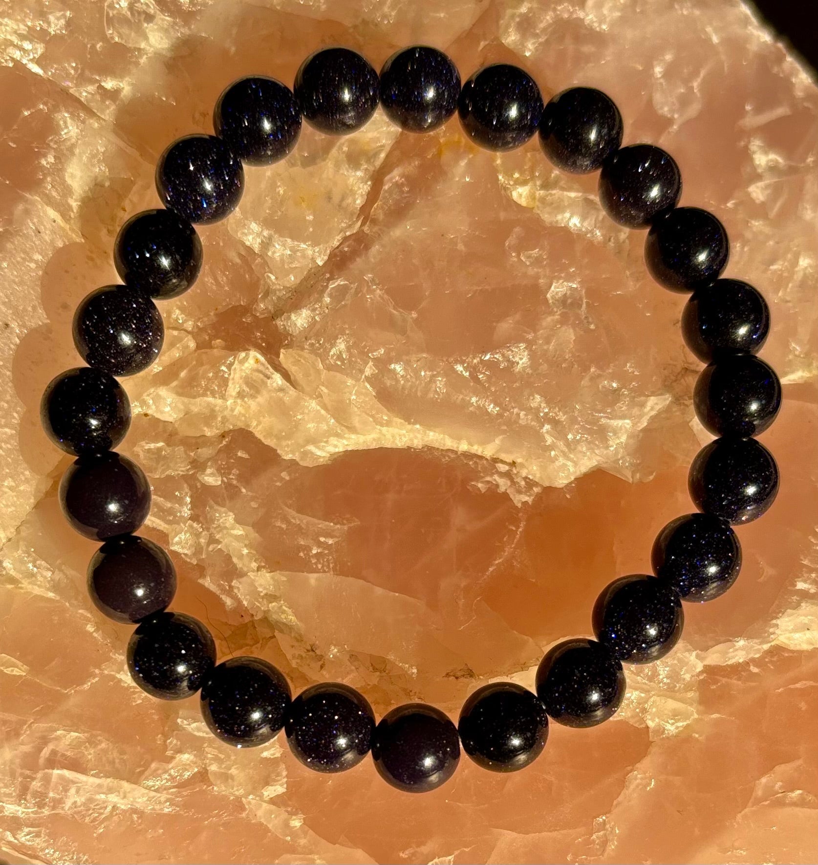 Midnight Magic – Blue Goldstone Bracelet (8mm Beads) | Small to Medium Wrists | | Wiccan Center