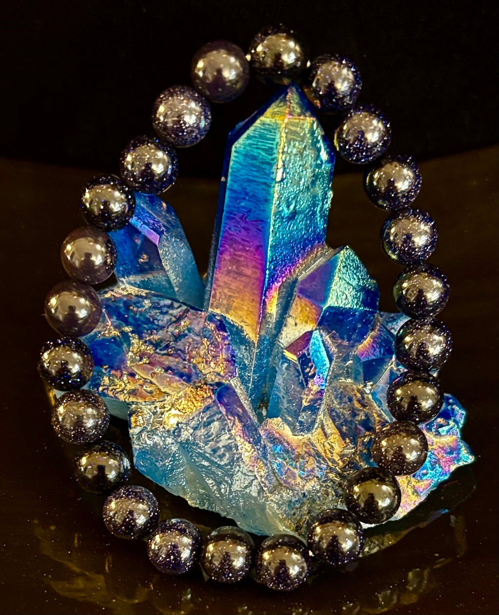 Midnight Magic – Blue Goldstone Bracelet (8mm Beads) | Small to Medium Wrists | | Wiccan Center
