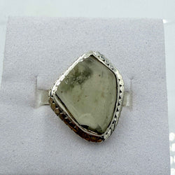 Sterling Silver Bezeled Libyan Desert Glass Ring - Size 6- Cosmic, Illuminating & Transformative | Rings | Wiccan Center