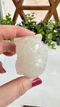 Fluorite Lucky Cat LEFT PAW, Maneki Neko, Crystal Fortune Cat
