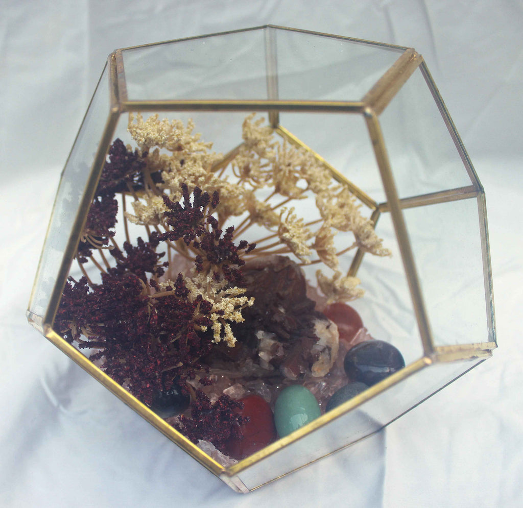 Crystal Geode Terrarium Hematoid Quartz - Grounded Garden | | Wiccan Center