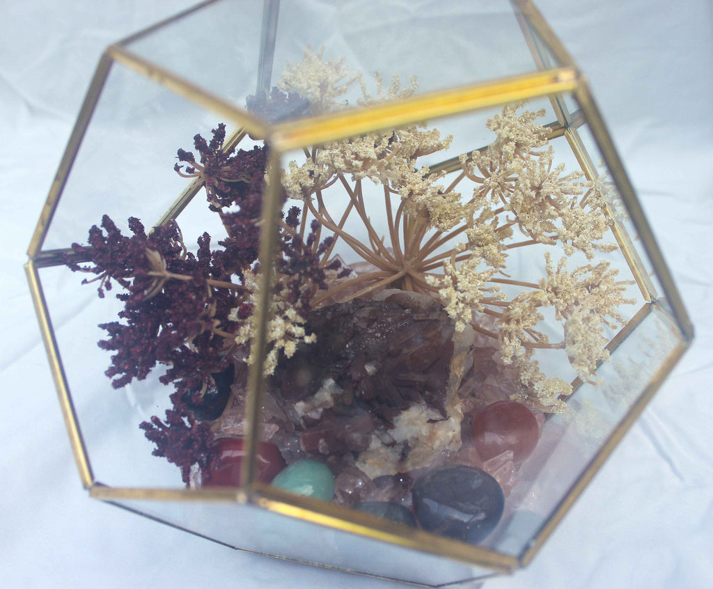 Crystal Geode Terrarium Hematoid Quartz - Grounded Garden | | Wiccan Center