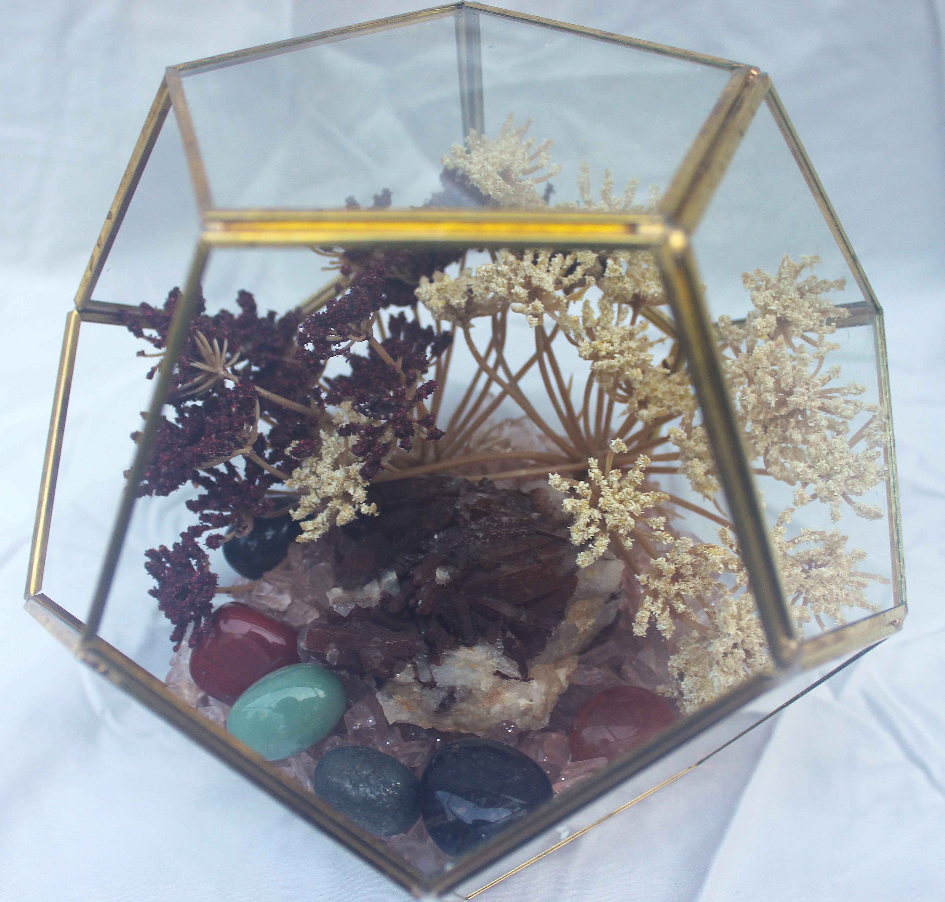 Crystal Geode Terrarium Hematoid Quartz - Grounded Garden | | Wiccan Center