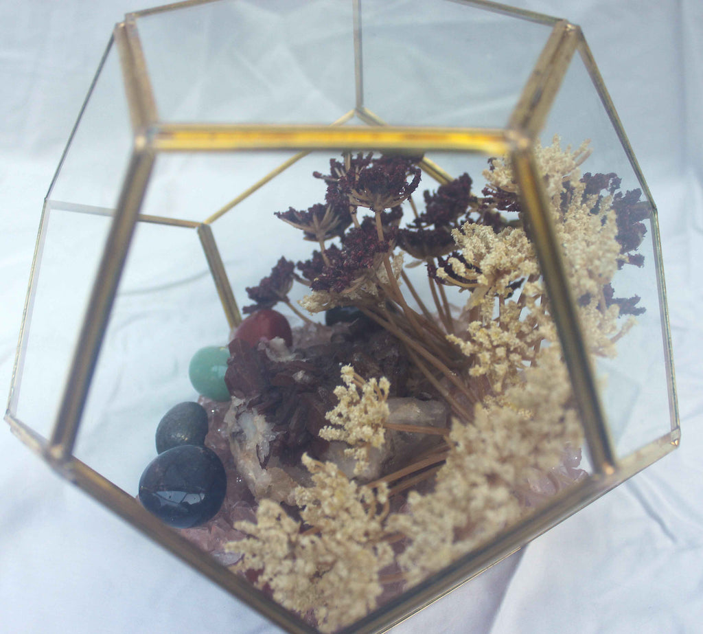 Crystal Geode Terrarium Hematoid Quartz - Grounded Garden | | Wiccan Center