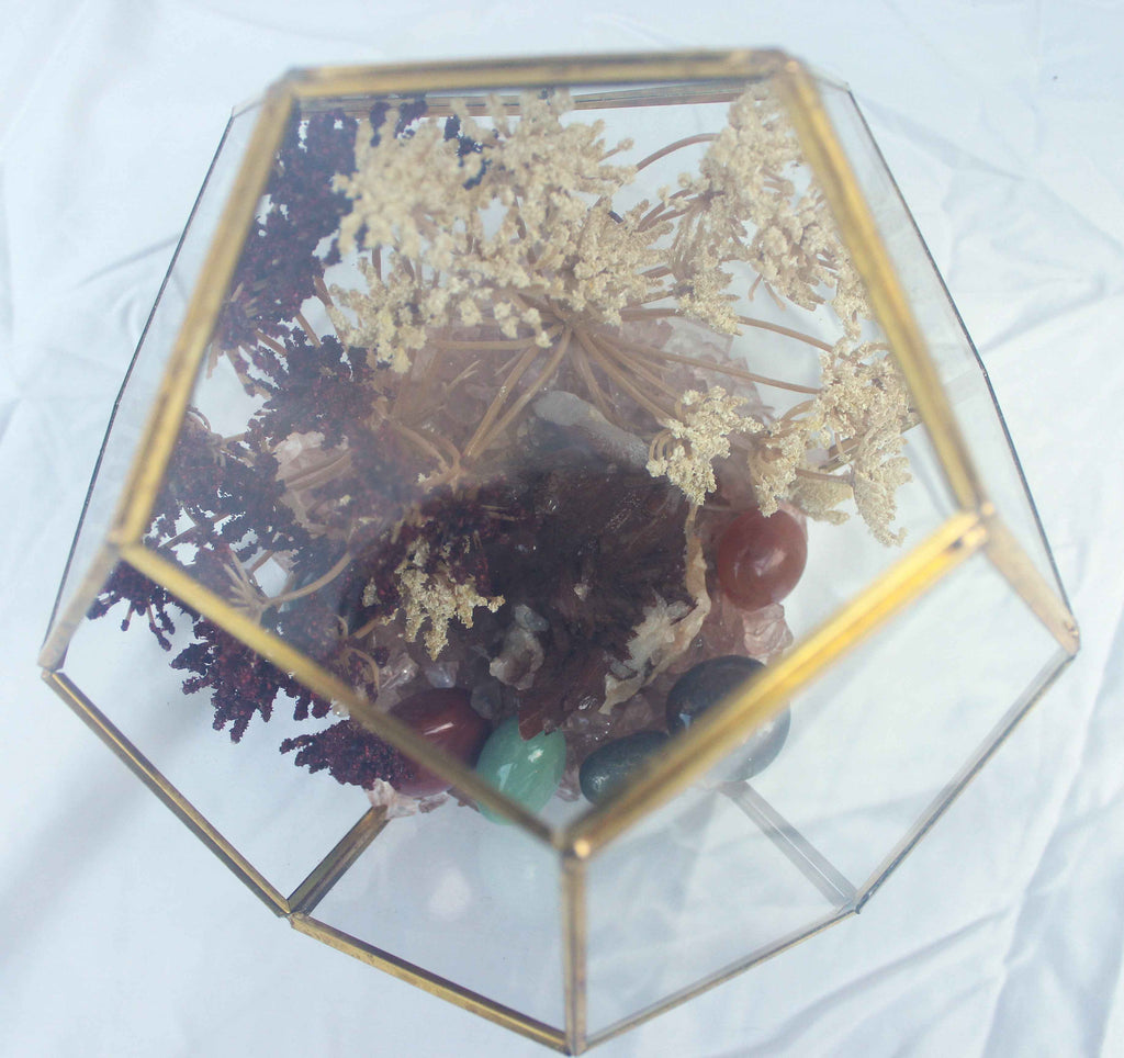 Crystal Geode Terrarium Hematoid Quartz - Grounded Garden | | Wiccan Center