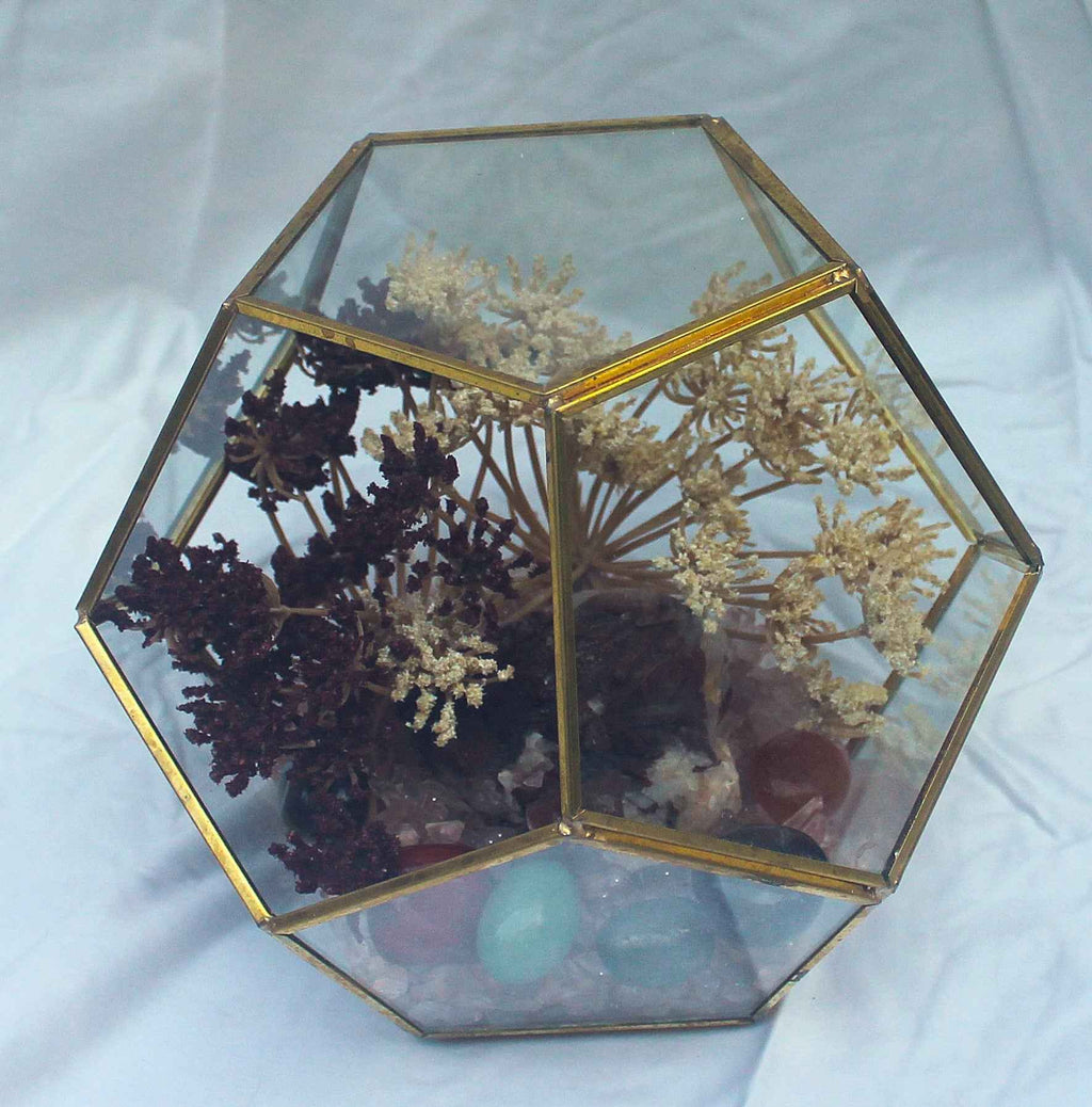 Crystal Geode Terrarium Hematoid Quartz - Grounded Garden | | Wiccan Center
