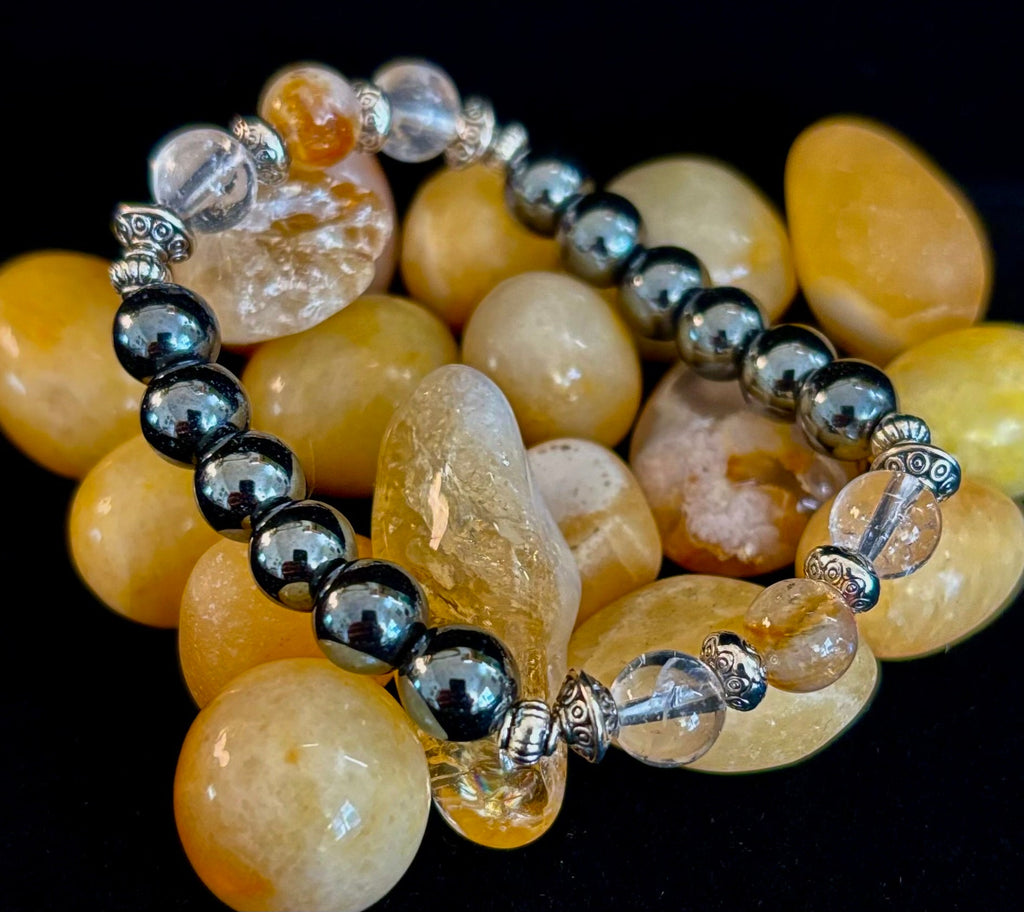 Empath Protection Intention Bracelet – Citrine, Clear Quartz & Hematite | | Wiccan Center
