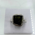 Sterling Silver Bezeled Moldavite Ring - Size 9 - Transformation, Growth & Awakening | Rings | Wiccan Center