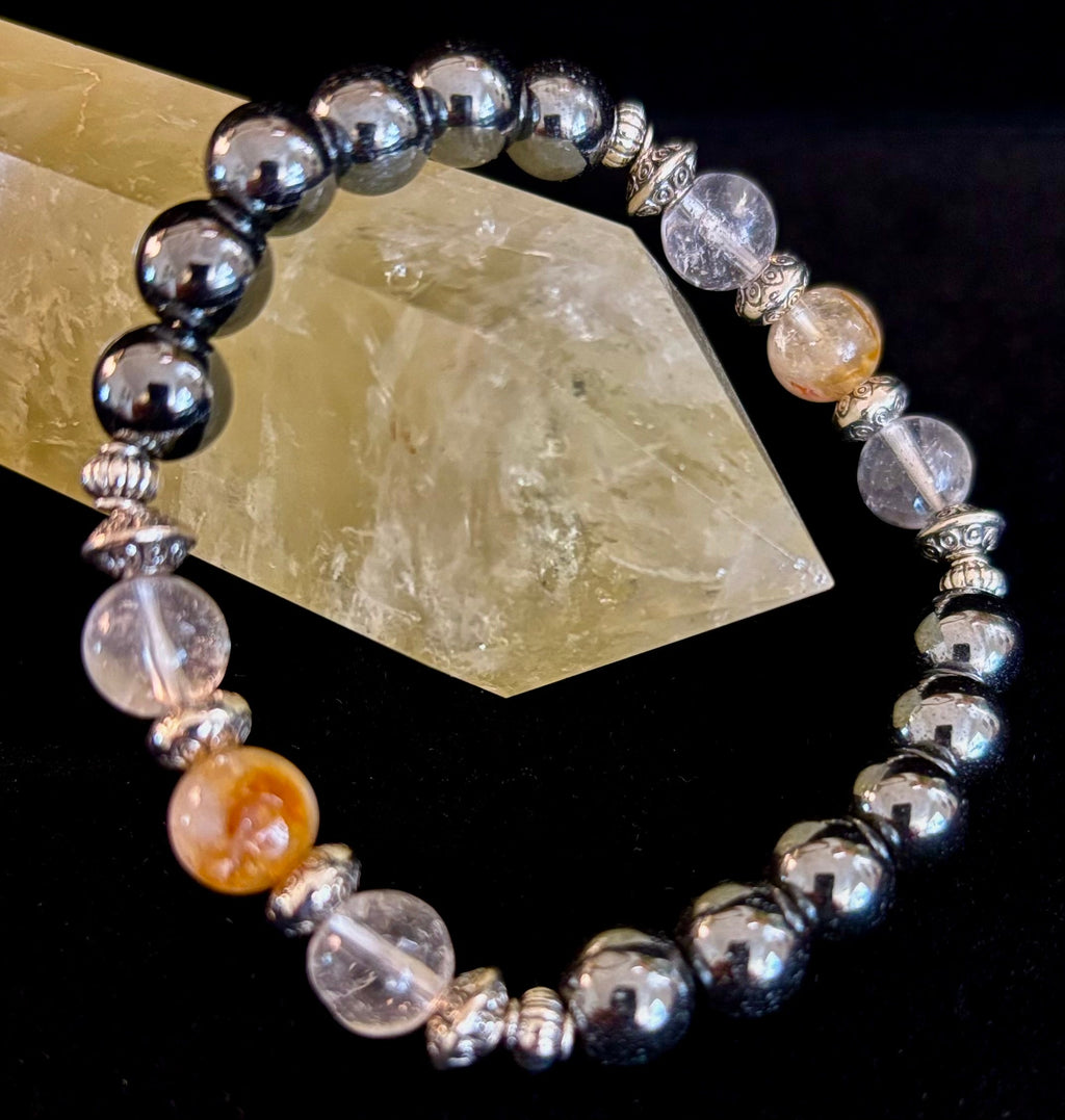 Empath Protection Intention Bracelet – Citrine, Clear Quartz & Hematite | | Wiccan Center