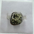 Sterling Silver Bezeled Rough Pyrite Ring - Size 6 - Protective, Abundant & Grounding | Rings | Wiccan Center