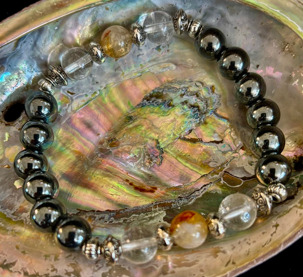 Empath Protection Intention Bracelet – Citrine, Clear Quartz & Hematite | | Wiccan Center