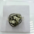 Sterling Silver Bezeled Rough Pyrite Ring - Size 7 - Protective, Abundant & Grounding | Rings | Wiccan Center