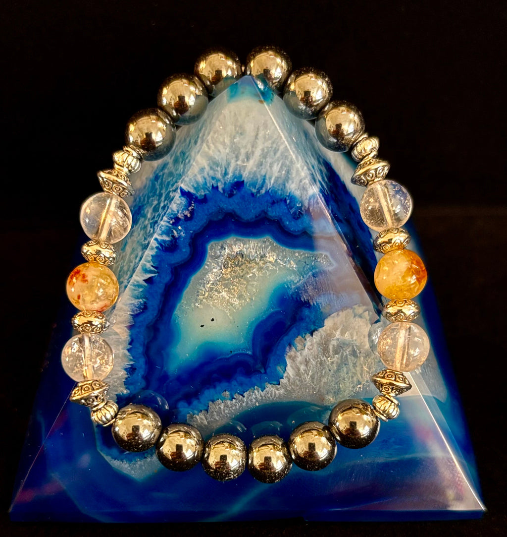 Empath Protection Intention Bracelet – Citrine, Clear Quartz & Hematite | | Wiccan Center