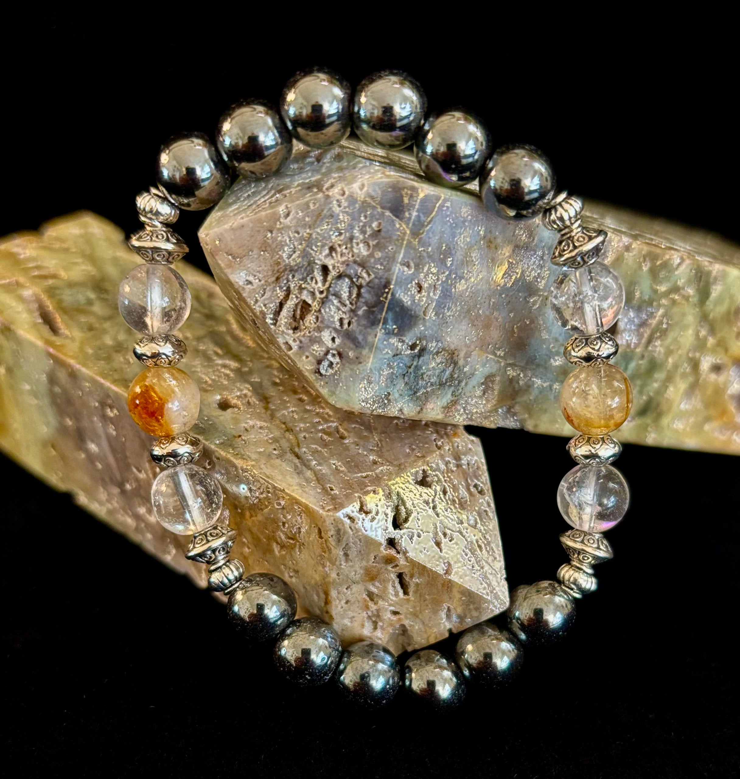 Empath Protection Intention Bracelet – Citrine, Clear Quartz & Hematite | | Wiccan Center