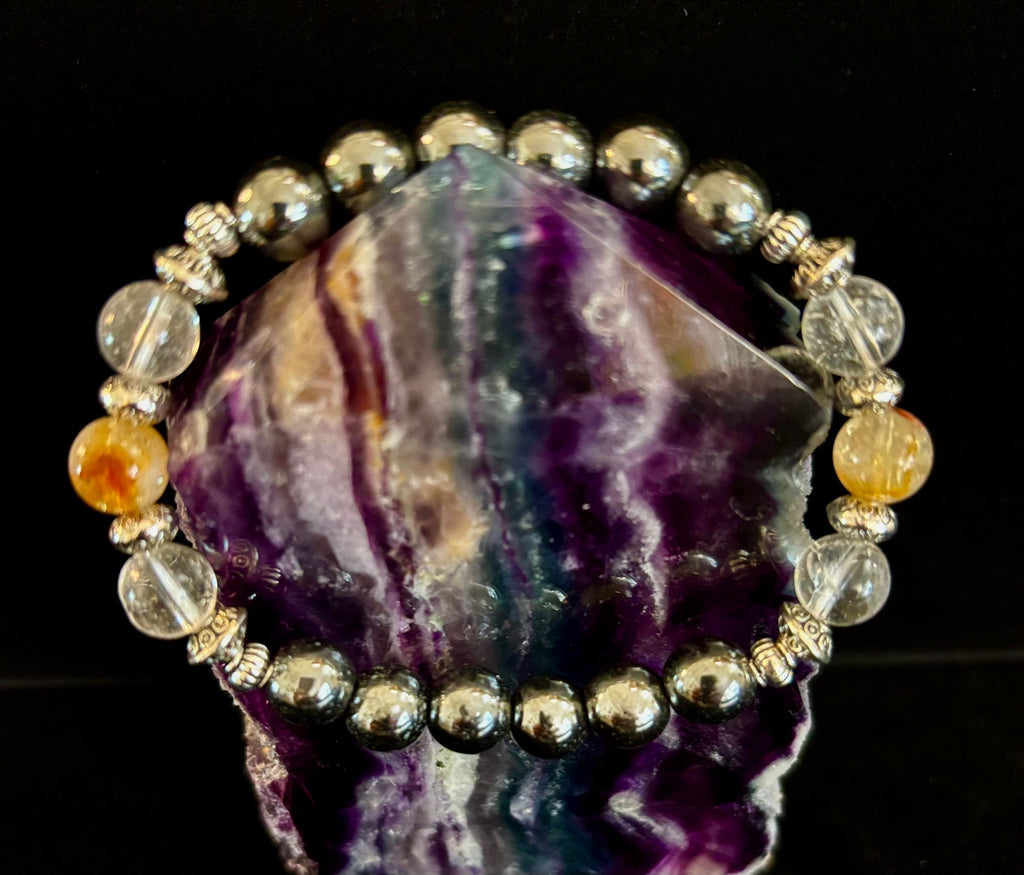 Empath Protection Intention Bracelet – Citrine, Clear Quartz & Hematite | | Wiccan Center