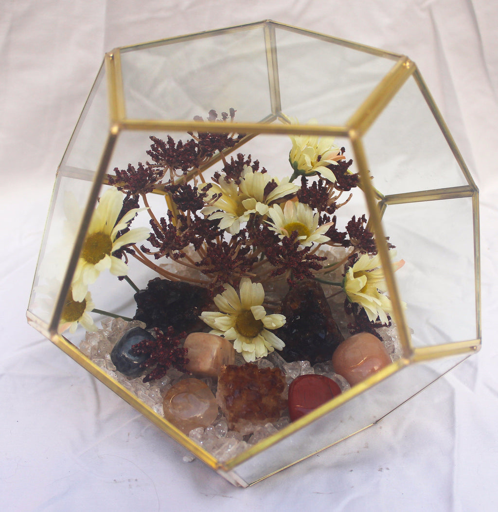 Crystal Geode Terrarium Heat Treated Citrine - Forged Flame | | Wiccan Center