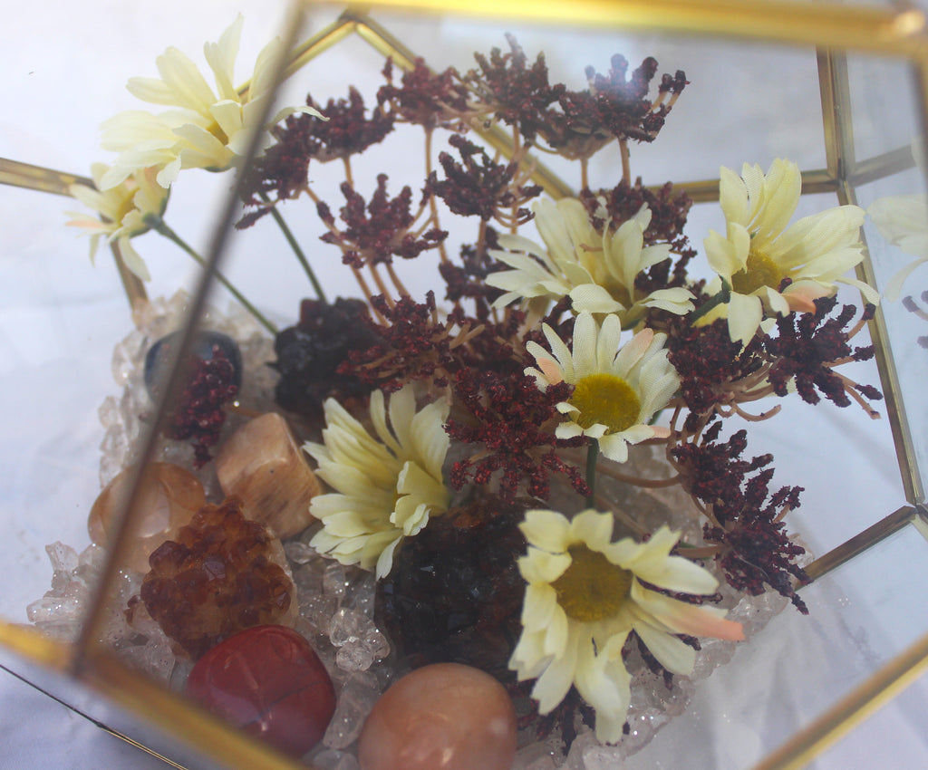 Crystal Geode Terrarium Heat Treated Citrine - Forged Flame | | Wiccan Center