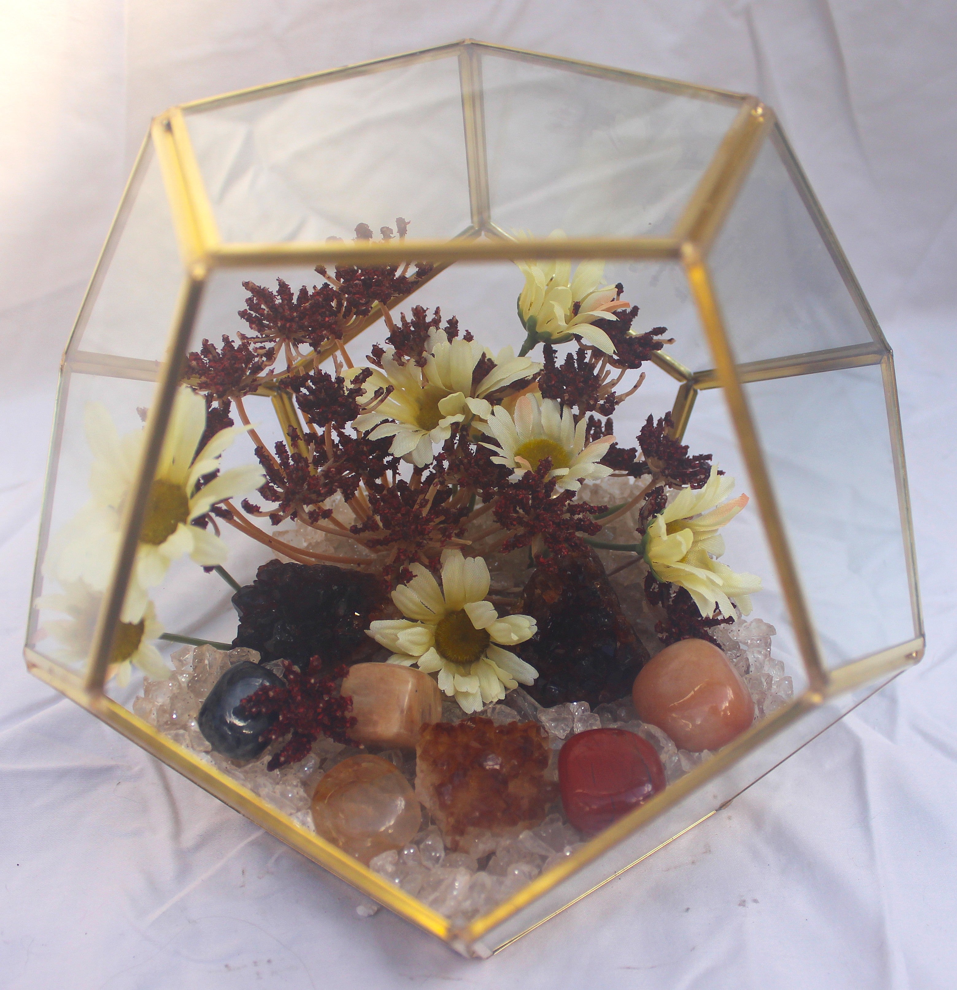 Crystal Geode Terrarium Heat Treated Citrine - Forged Flame | | Wiccan Center