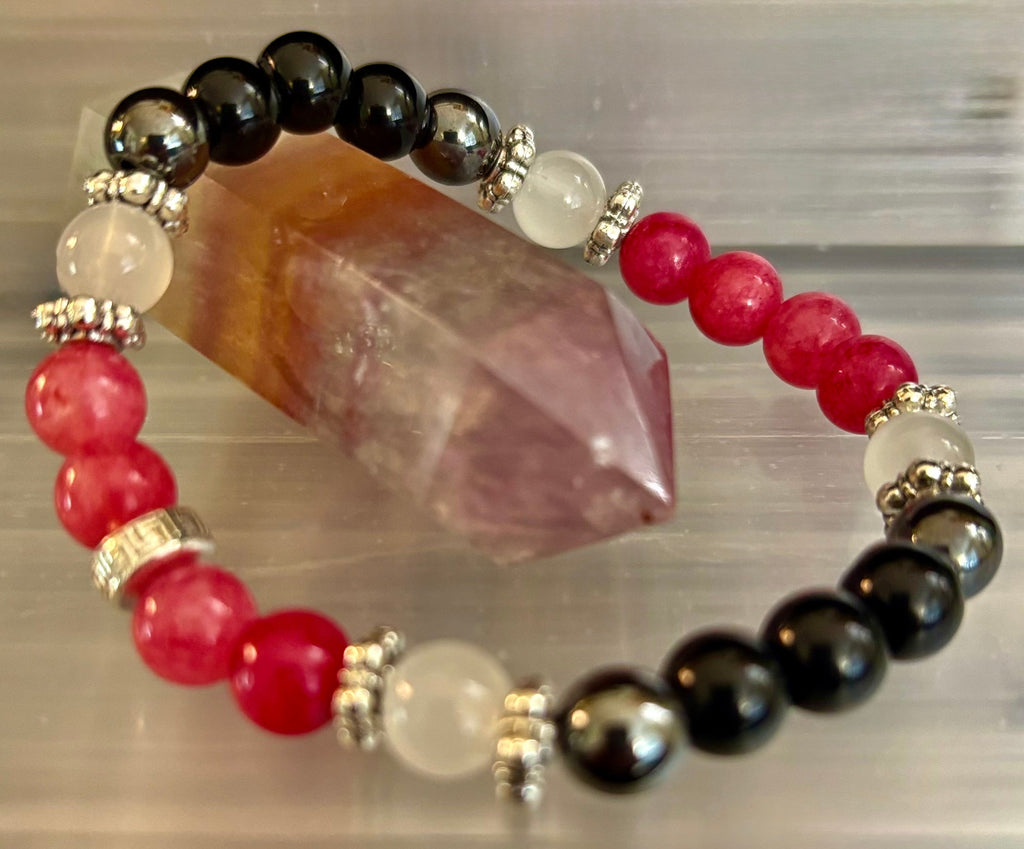 New Beginnings Energy Bracelet – Lepidolite, Hematite, Black Tourmaline & Moonstone | | Wiccan Center