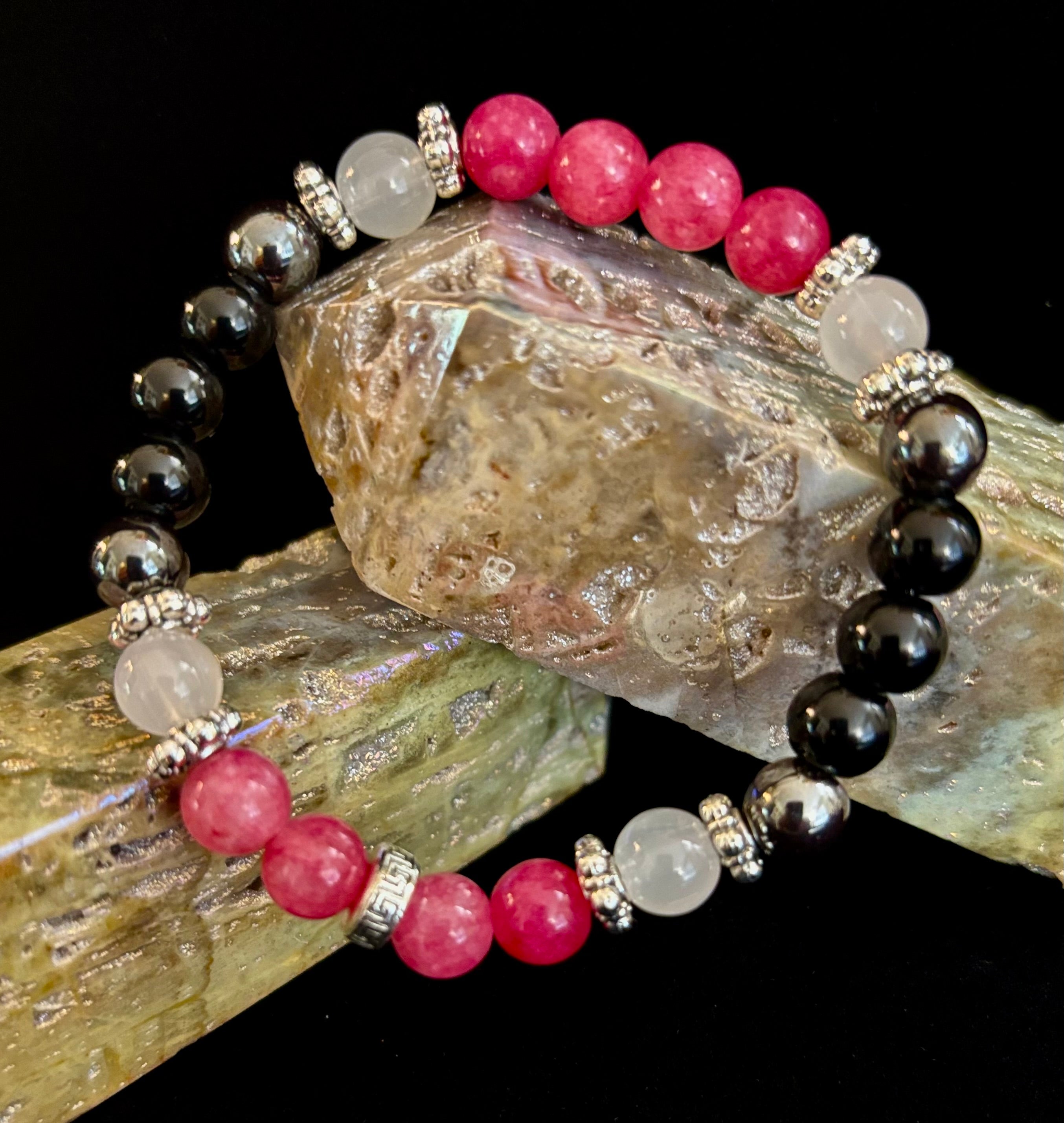 New Beginnings Energy Bracelet – Lepidolite, Hematite, Black Tourmaline & Moonstone | | Wiccan Center