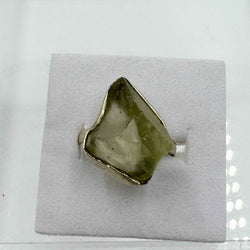 Sterling Silver Libyan Desert Glass Ring - Size 6- Cosmic, Illuminating & Transformative | Rings | Wiccan Center