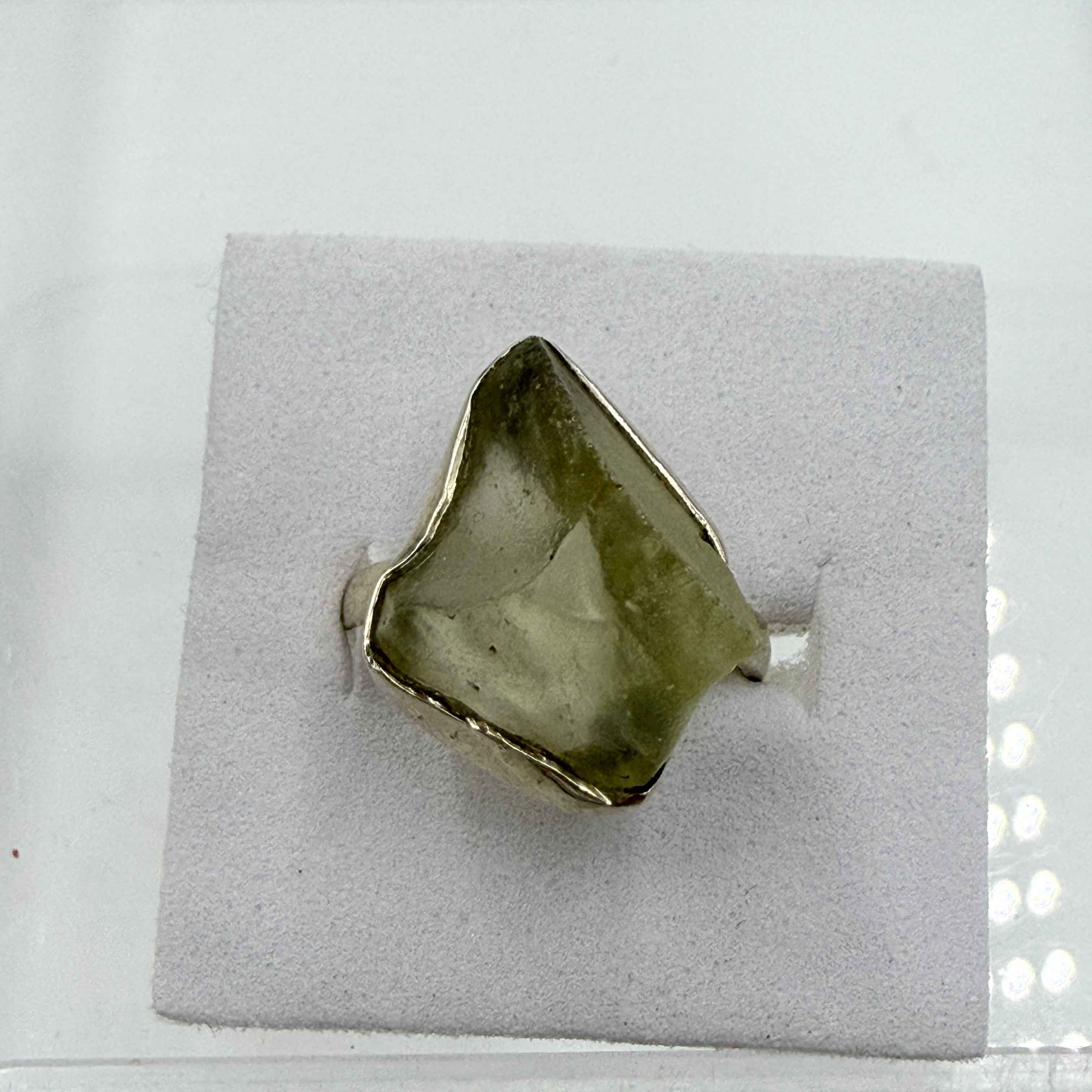 Sterling Silver Libyan Desert Glass Ring - Size 6- Cosmic, Illuminating & Transformative | Rings | Wiccan Center