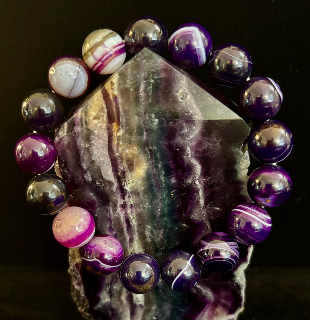 Natural Amethyst Healing Bracelet – 8mm, 10mm, or 12mm Beads | | Wiccan Center