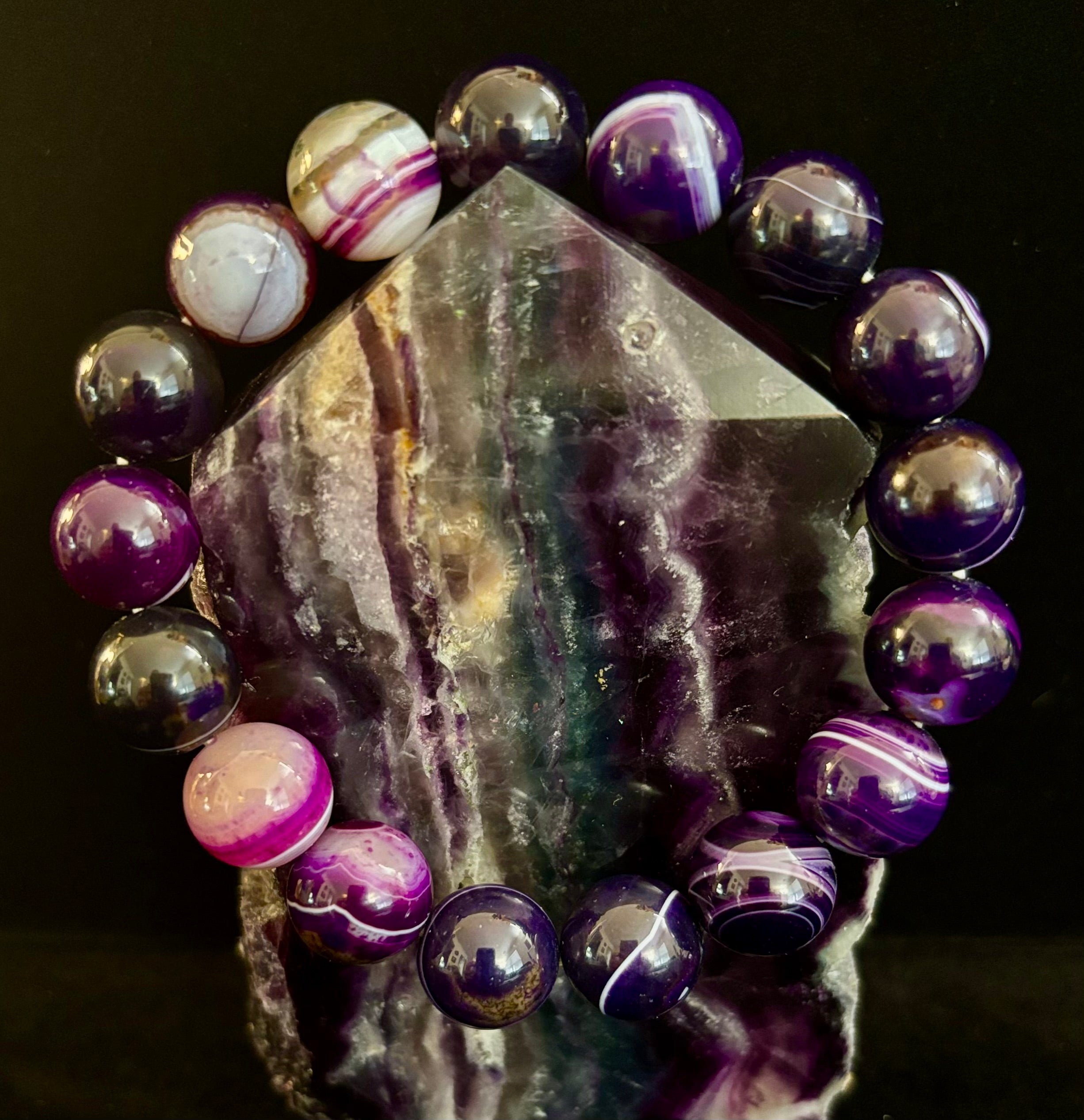 Natural Amethyst Healing Bracelet – 8mm, 10mm, or 12mm Beads | | Wiccan Center