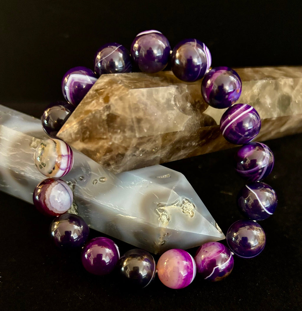 Natural Amethyst Healing Bracelet – 8mm, 10mm, or 12mm Beads | | Wiccan Center