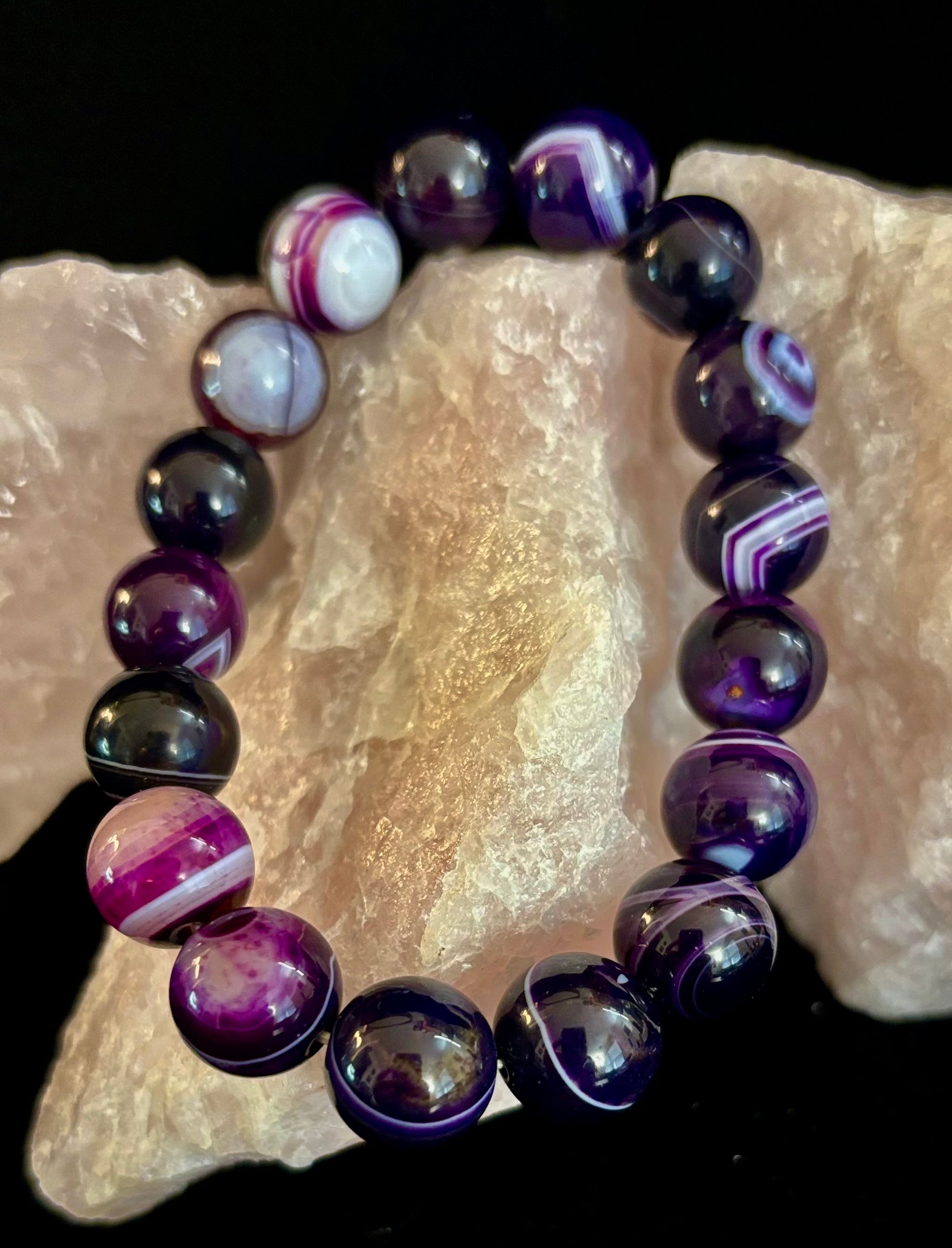Natural Amethyst Healing Bracelet – 8mm, 10mm, or 12mm Beads | | Wiccan Center