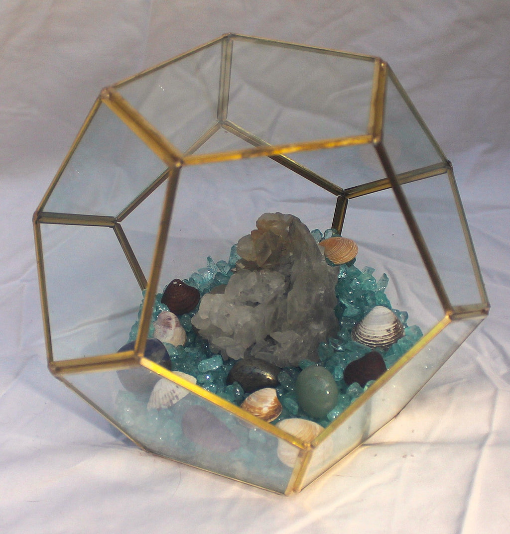 Crystal Geode Terrarium Scalenohedral Calcite - Dogtooth Tides | | Wiccan Center