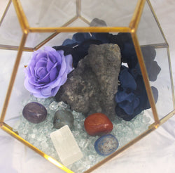 Crystal Geode Terrarium Raw Fluorite - Crystal Clear | | Wiccan Center