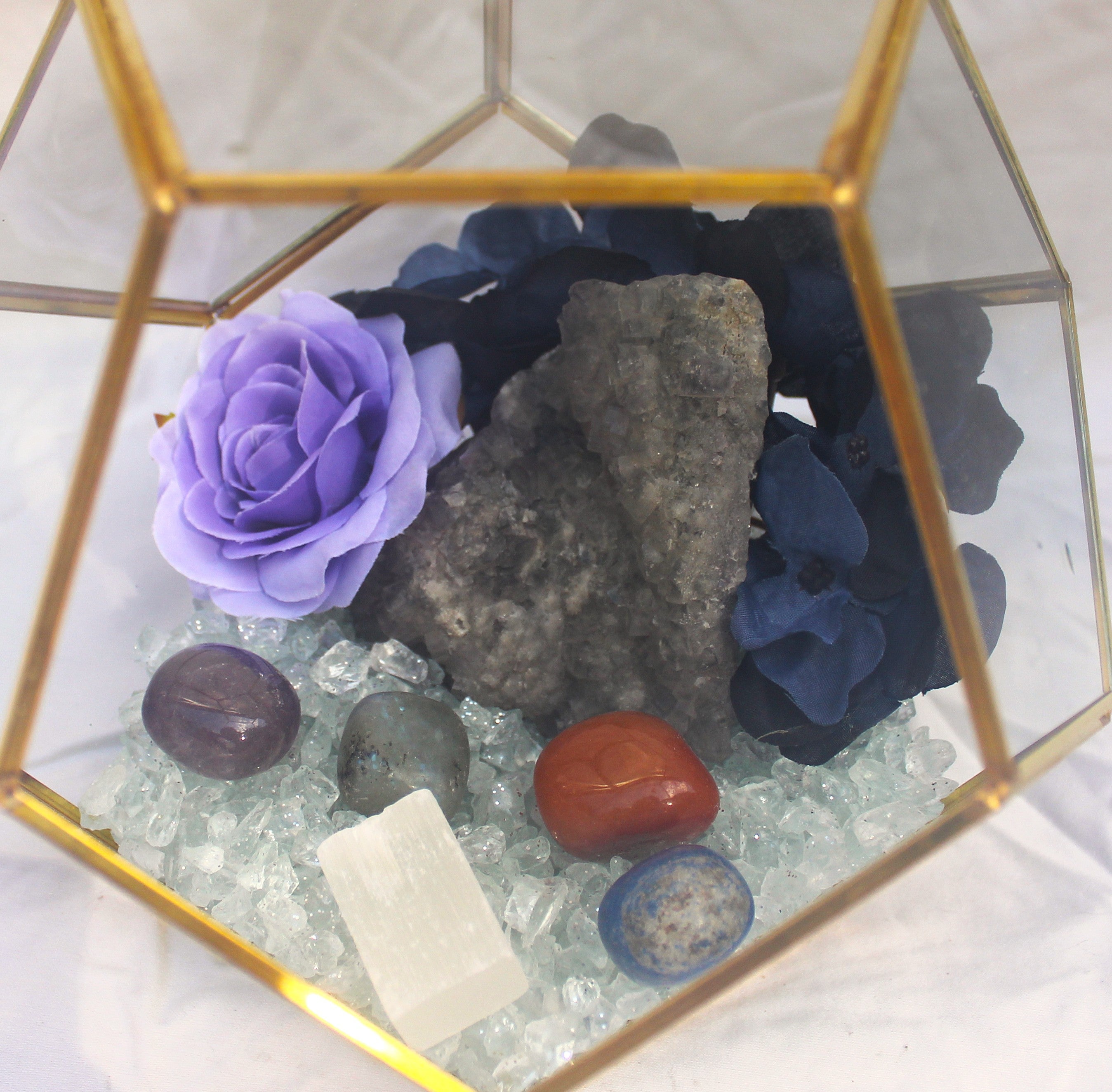 Crystal Geode Terrarium Raw Fluorite - Crystal Clear | | Wiccan Center