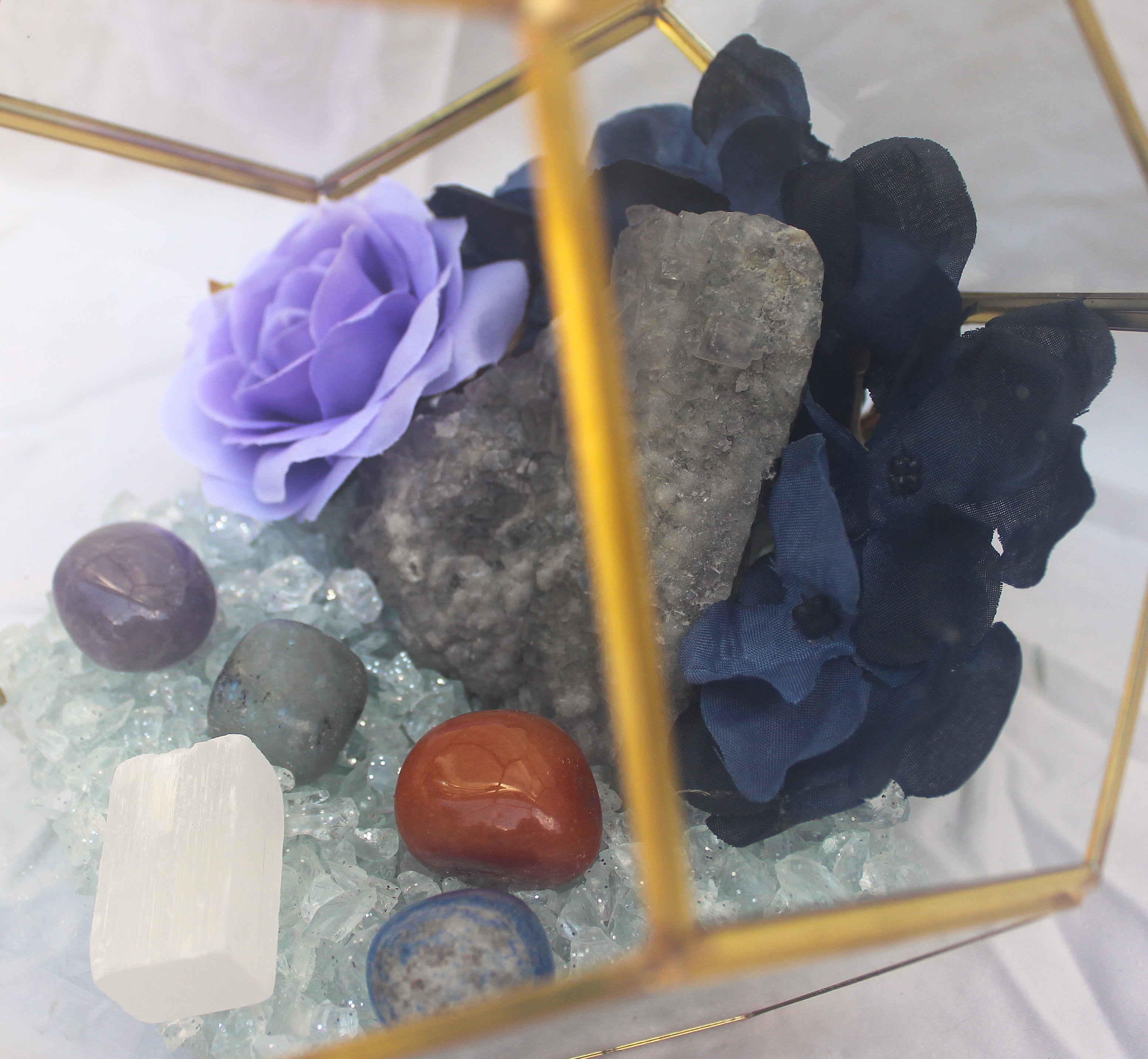 Crystal Geode Terrarium Raw Fluorite - Crystal Clear | | Wiccan Center