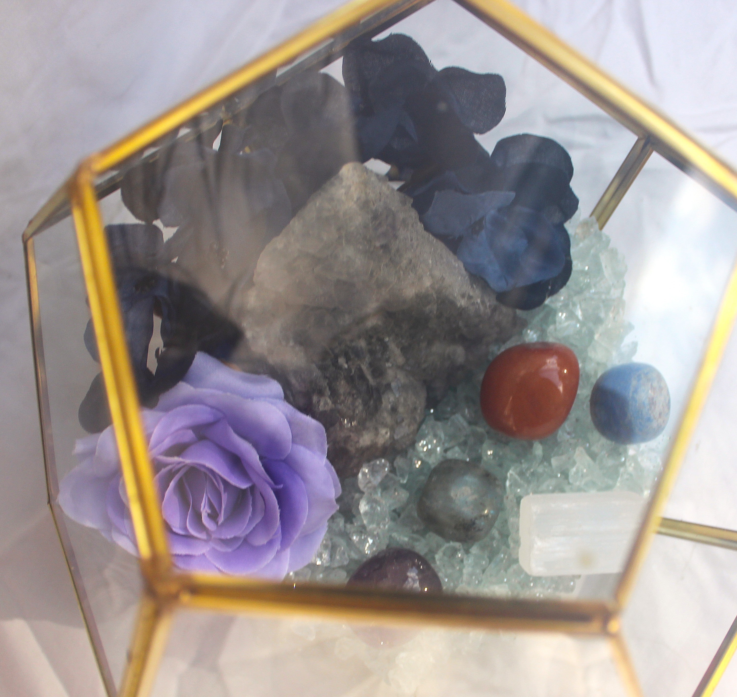 Crystal Geode Terrarium Raw Fluorite - Crystal Clear | | Wiccan Center
