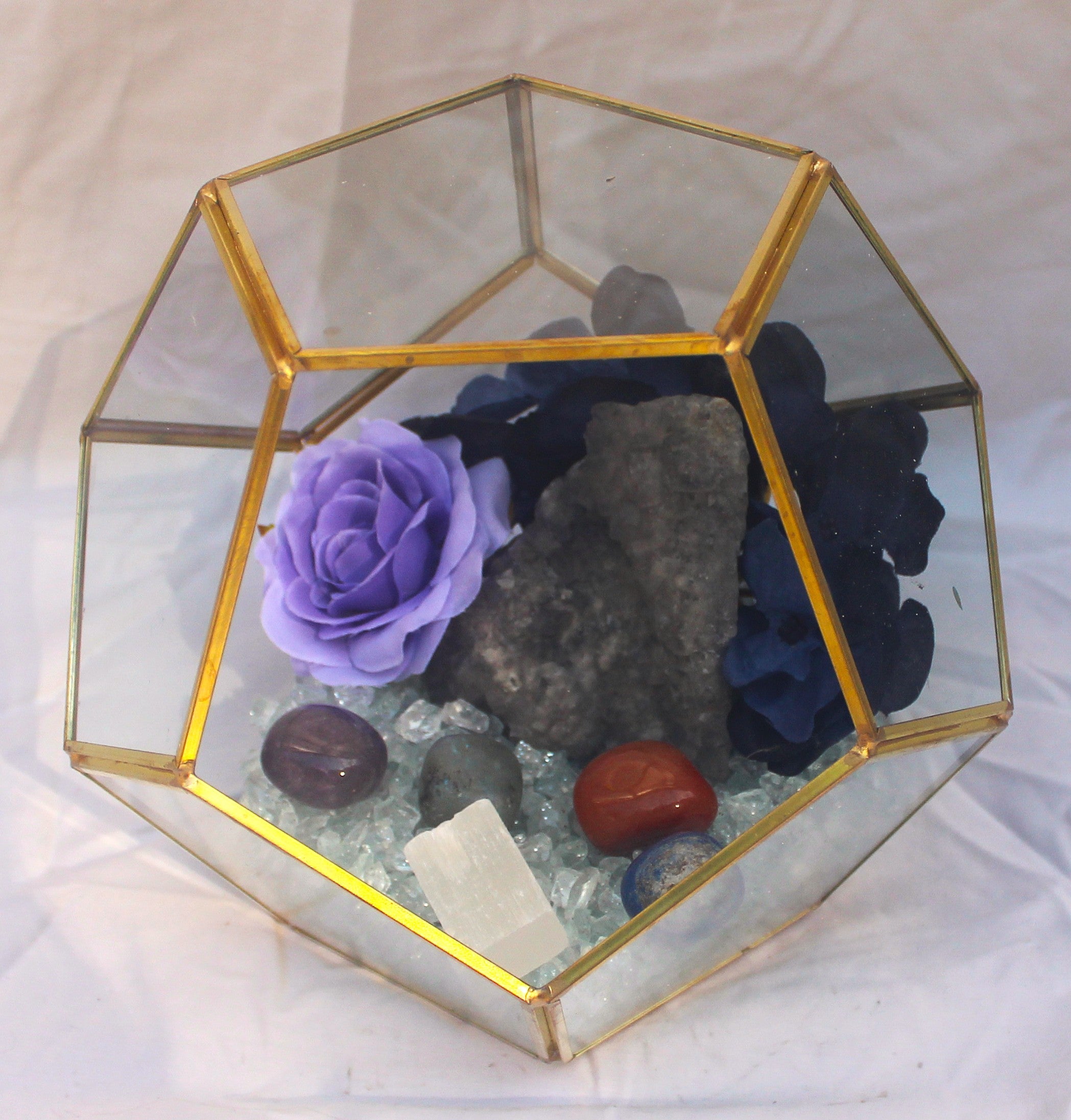 Crystal Geode Terrarium Raw Fluorite - Crystal Clear | | Wiccan Center