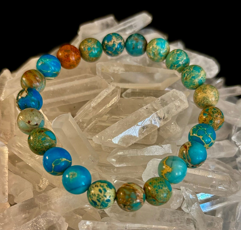 Imperial Jasper Gemstone Bracelet – 8mm Beads | Strength, Balance & Inner Peace | | Wiccan Center