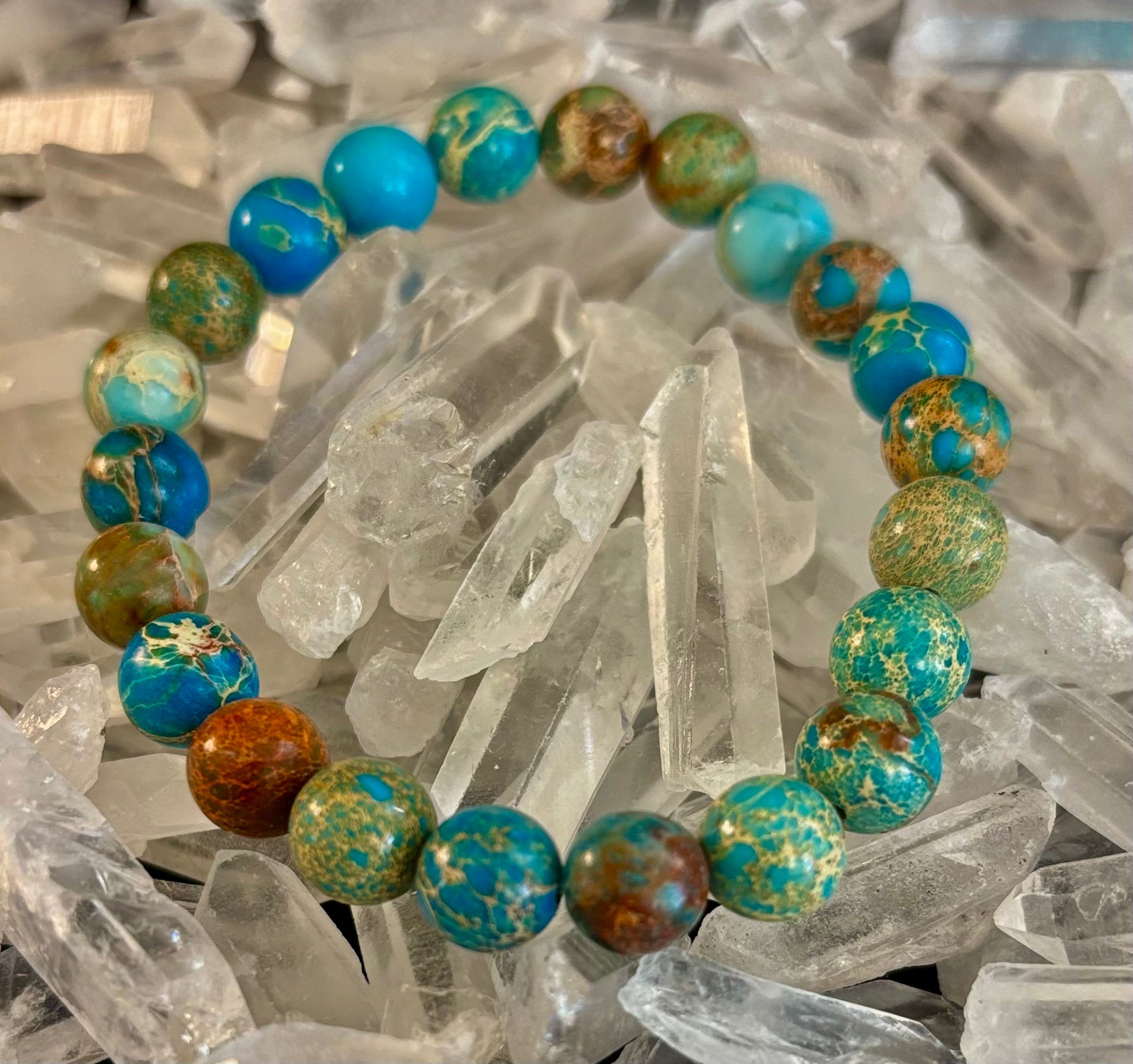 Imperial Jasper Gemstone Bracelet – 8mm Beads | Strength, Balance & Inner Peace | | Wiccan Center