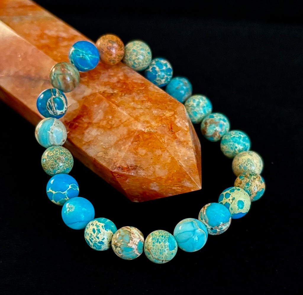 Imperial Jasper Gemstone Bracelet – 8mm Beads | Strength, Balance & Inner Peace | | Wiccan Center