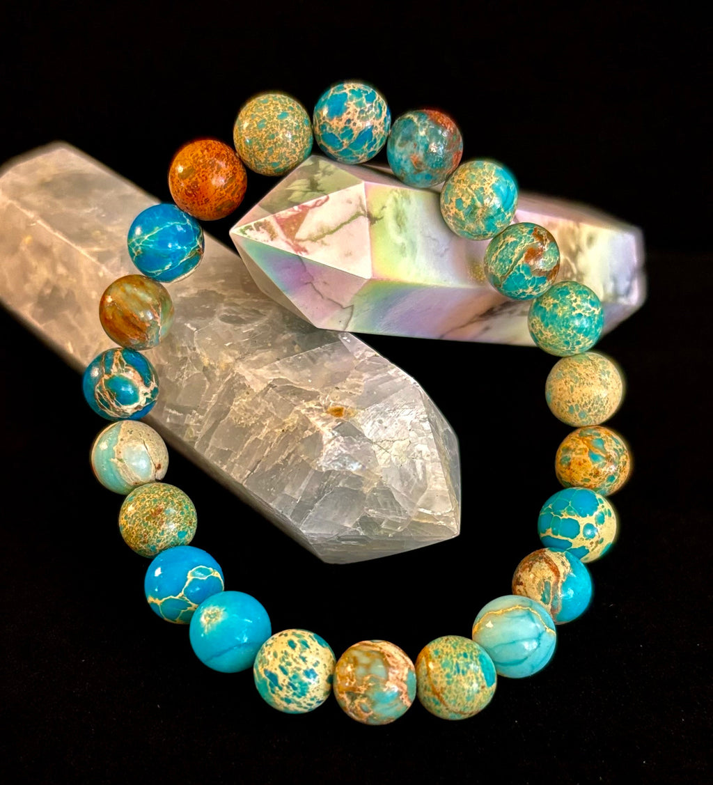 Imperial Jasper Gemstone Bracelet – 8mm Beads | Strength, Balance & Inner Peace | | Wiccan Center