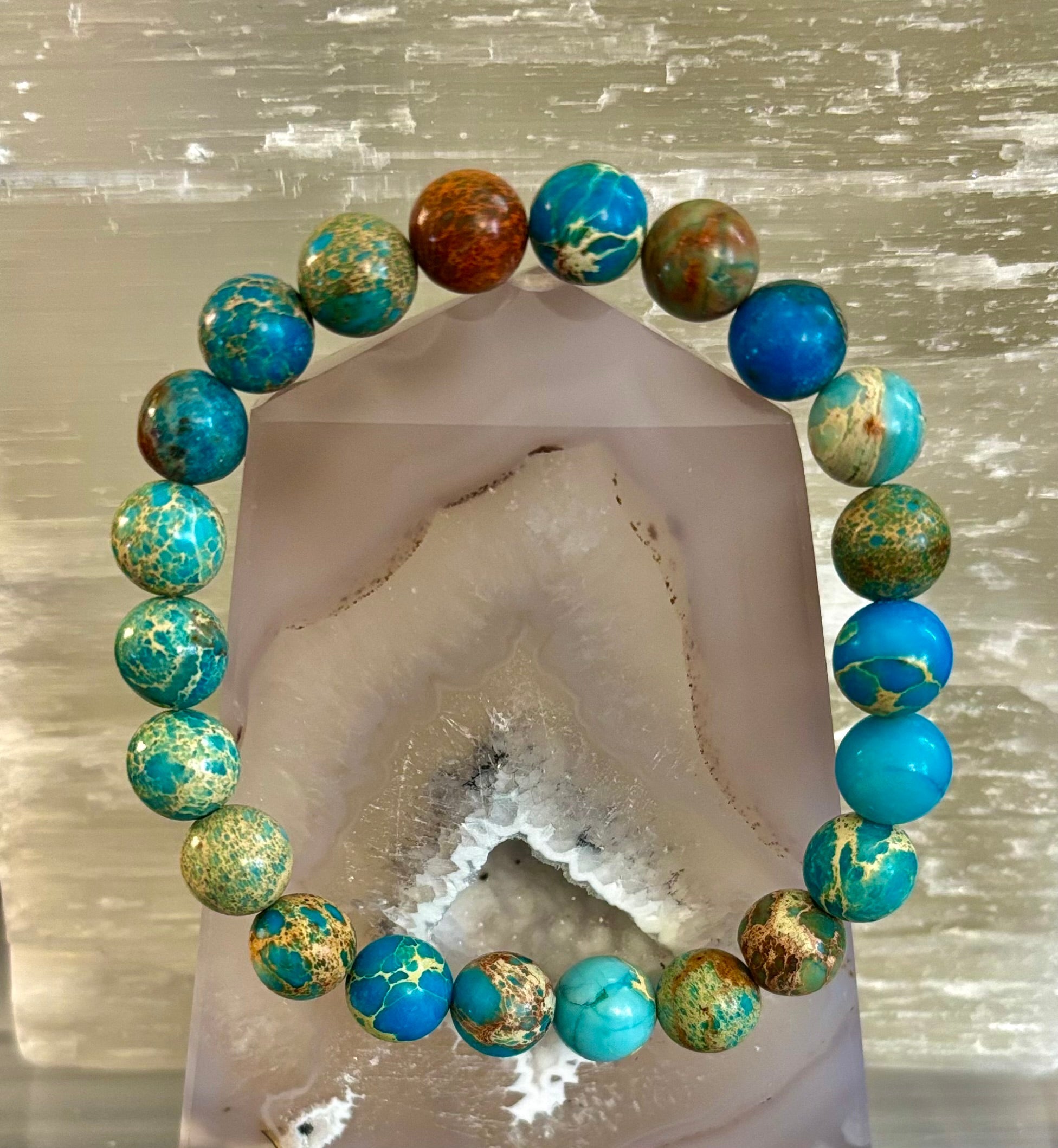 Imperial Jasper Gemstone Bracelet – 8mm Beads | Strength, Balance & Inner Peace | | Wiccan Center