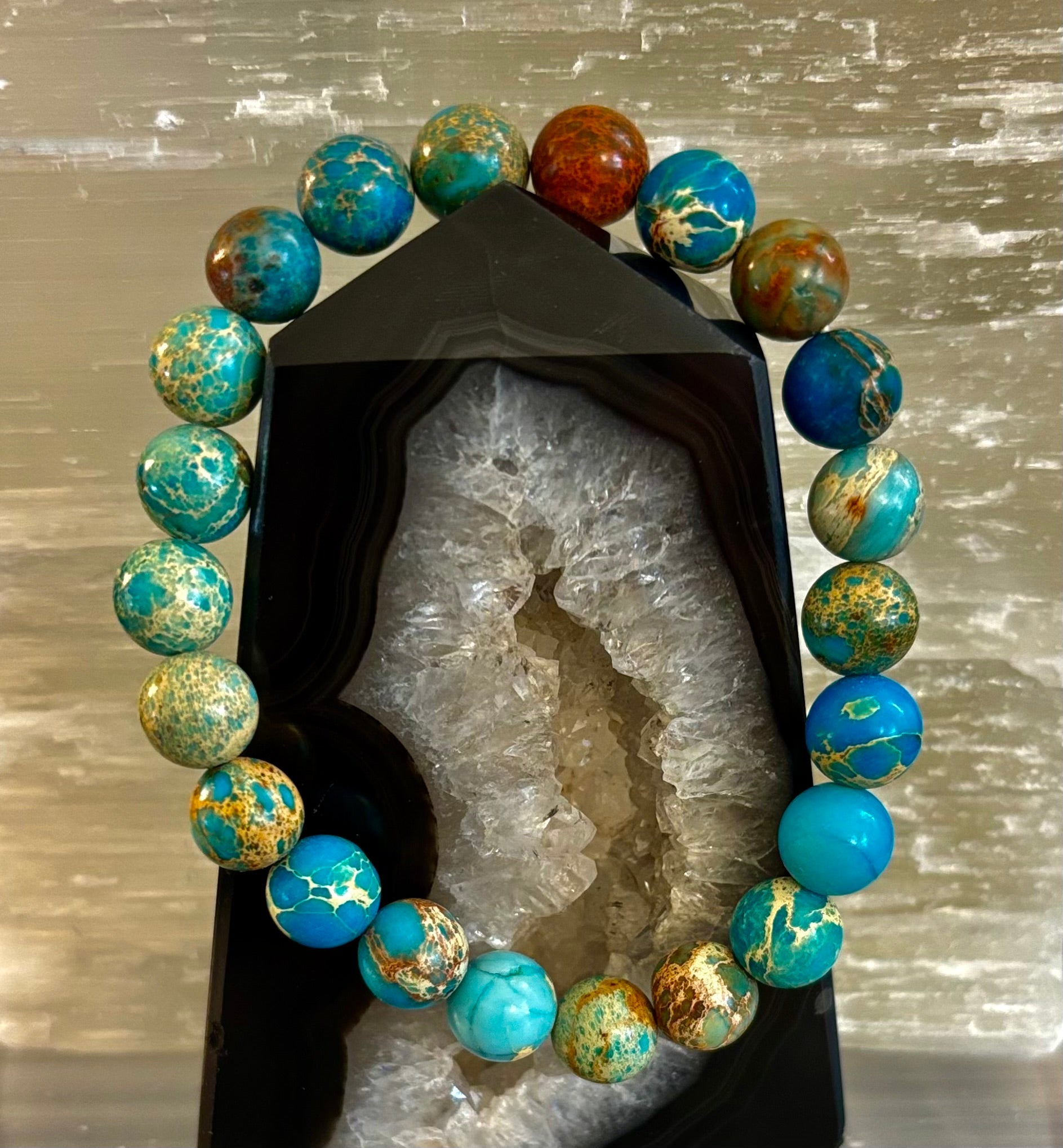 Imperial Jasper Gemstone Bracelet – 8mm Beads | Strength, Balance & Inner Peace | | Wiccan Center