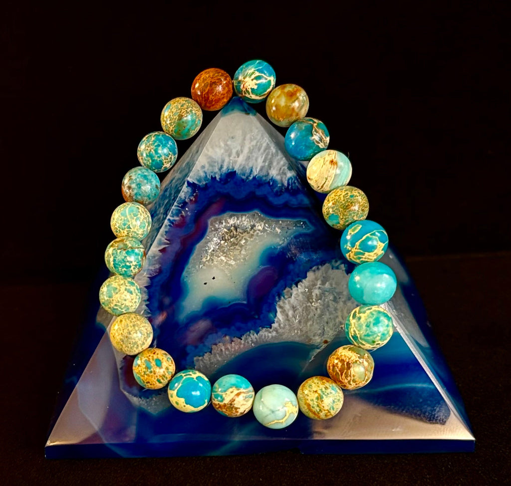 Imperial Jasper Gemstone Bracelet – 8mm Beads | Strength, Balance & Inner Peace | | Wiccan Center