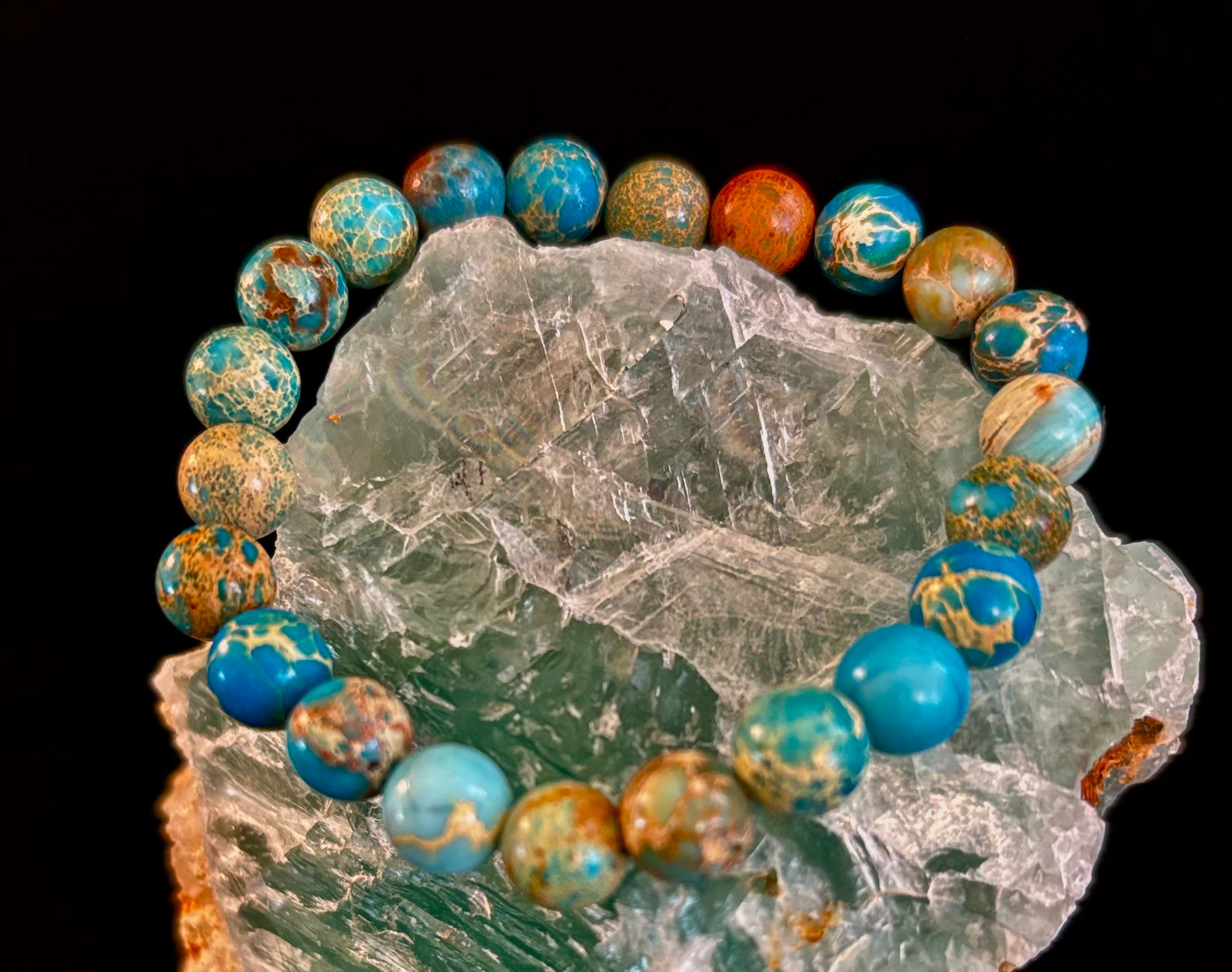 Imperial Jasper Gemstone Bracelet – 8mm Beads | Strength, Balance & Inner Peace | | Wiccan Center