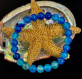 Ocean Energy Blue Agate Reiki-Infused Calm & Communication Bracelet (Medium Wrist) | | Wiccan Center