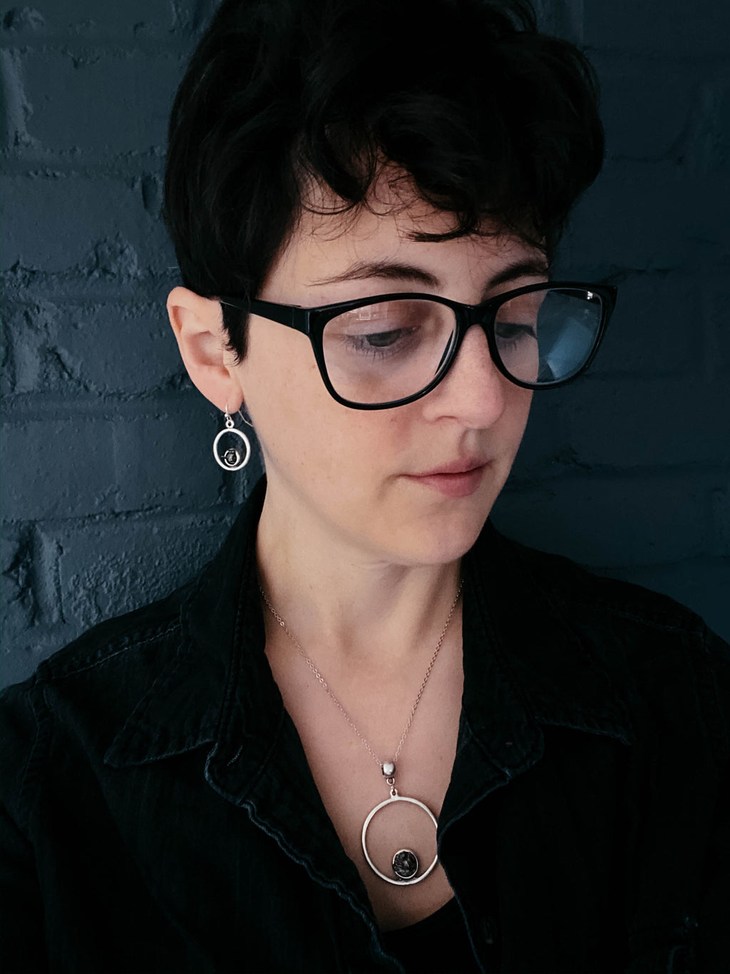 Circle Necklace with Authentic Raw Meteorite | Necklace | Wiccan Center