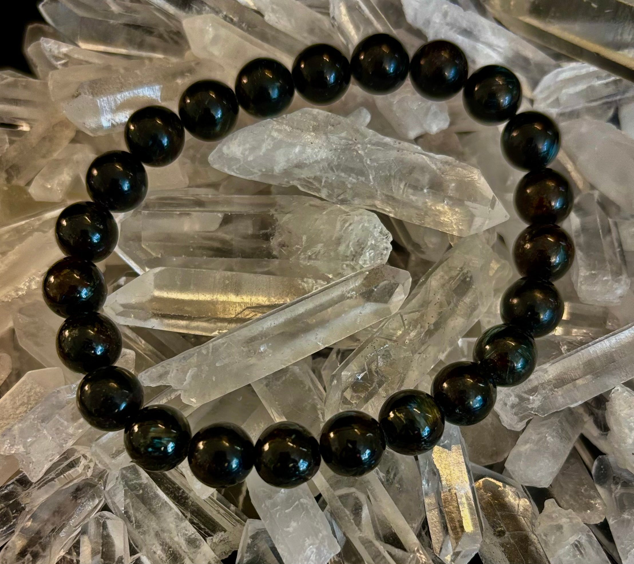 Awaken Inner Power with Natural Astrophyllite (Arfvedsonite) Bracelet | | Wiccan Center