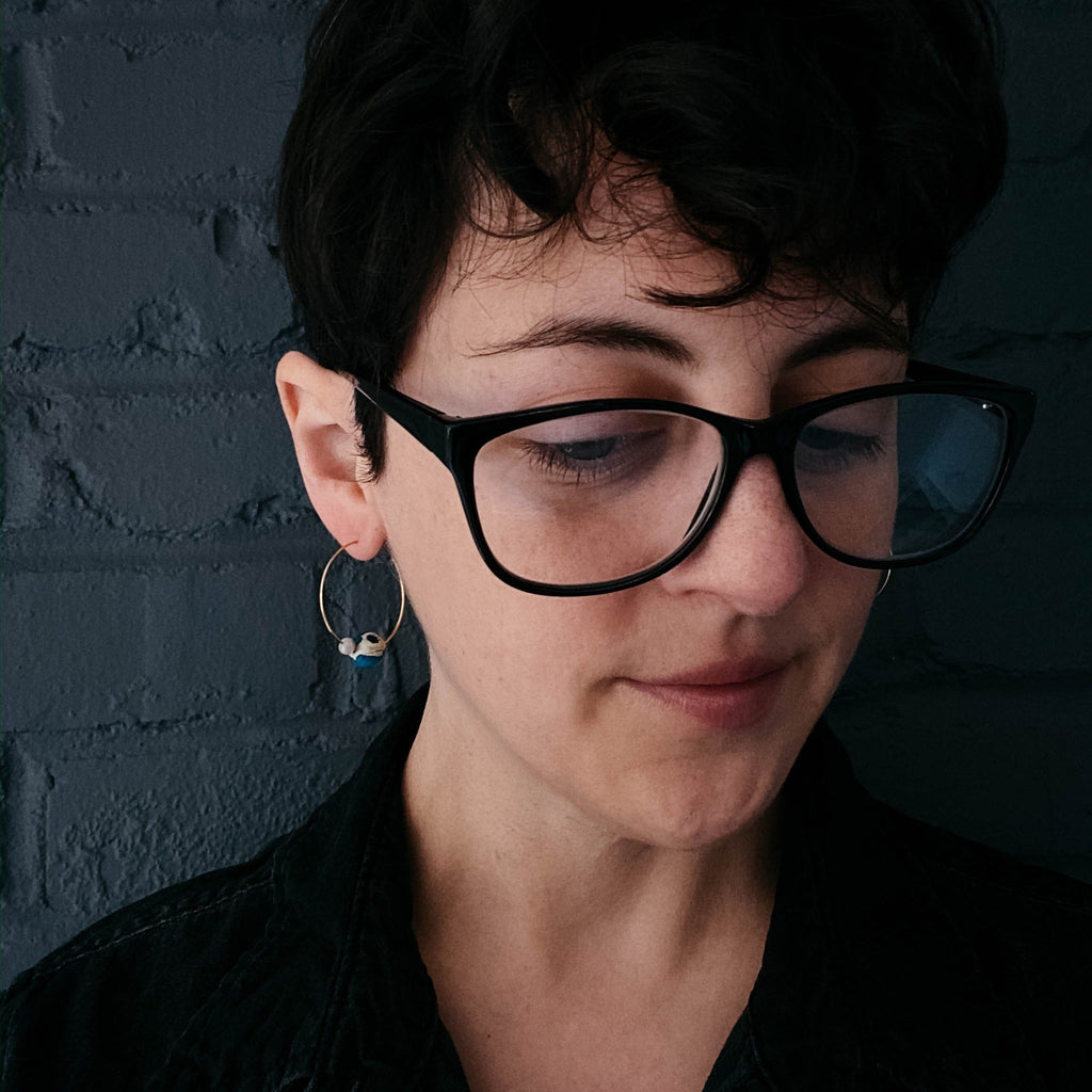 Earth and Moon Jasper Bead Hoop Earrings | Earrings | Wiccan Center