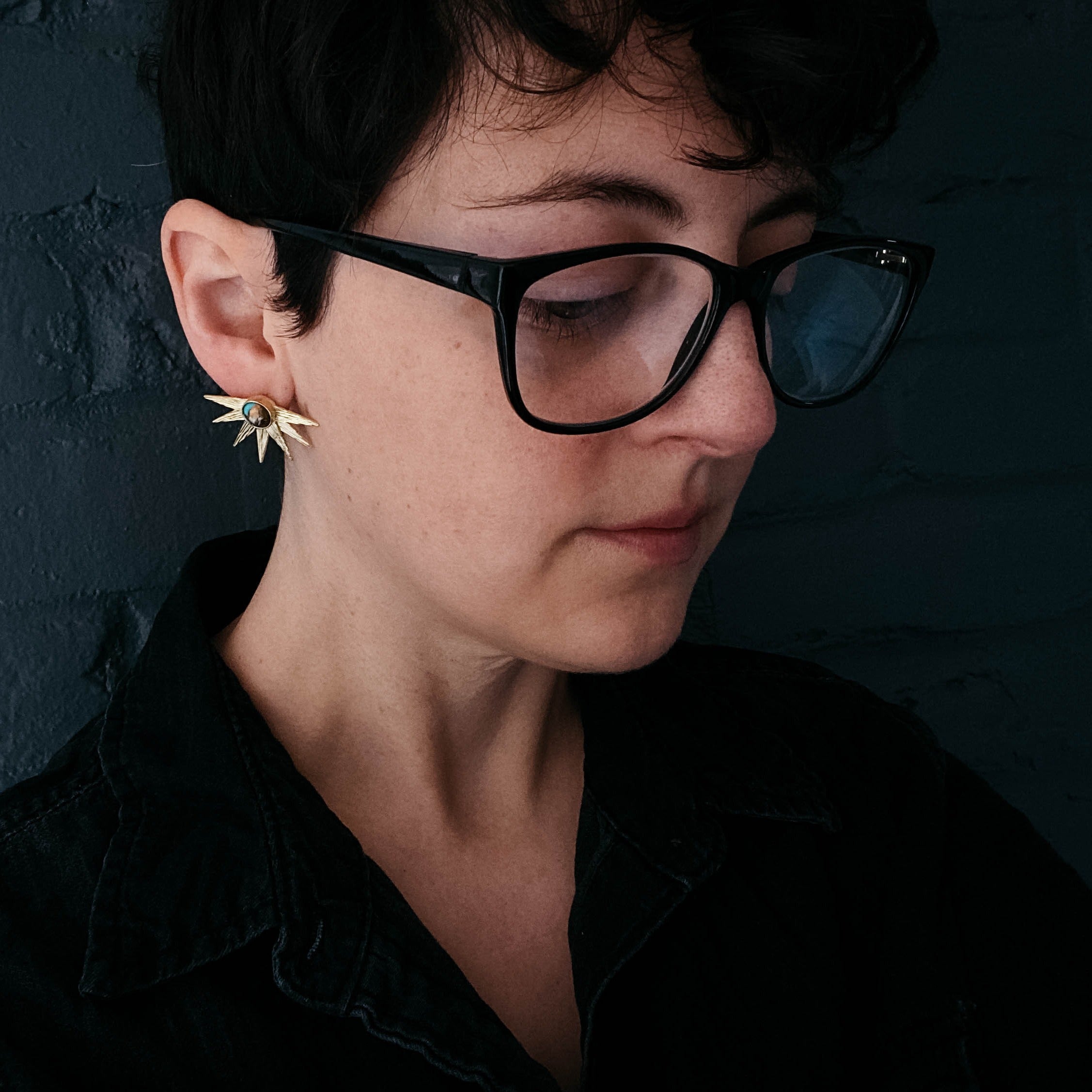 Sun Goddess Earrings with Copper Oyster Turquoise | Earrings | Wiccan Center